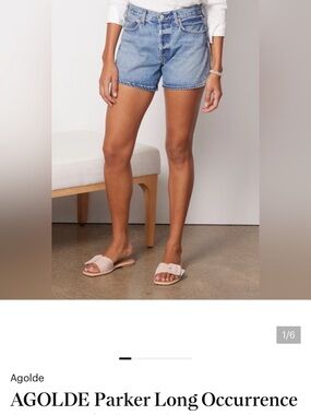 Agolde Parker Long Jean Shorts Size 27